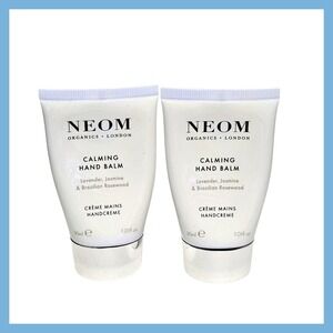 2 x Neom Calming Hand Balm Lavender Jasmine Rosewood Travel Size 1.01 fl.oz.